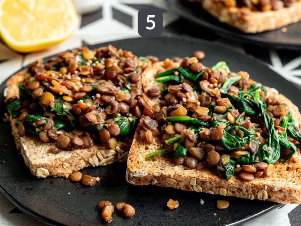 Lentils and Greens Toast (High Protein)